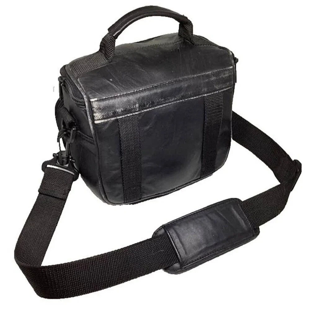 SLR Digital Camera Bag Case Carrying Storage Black Padded Pockets Strap